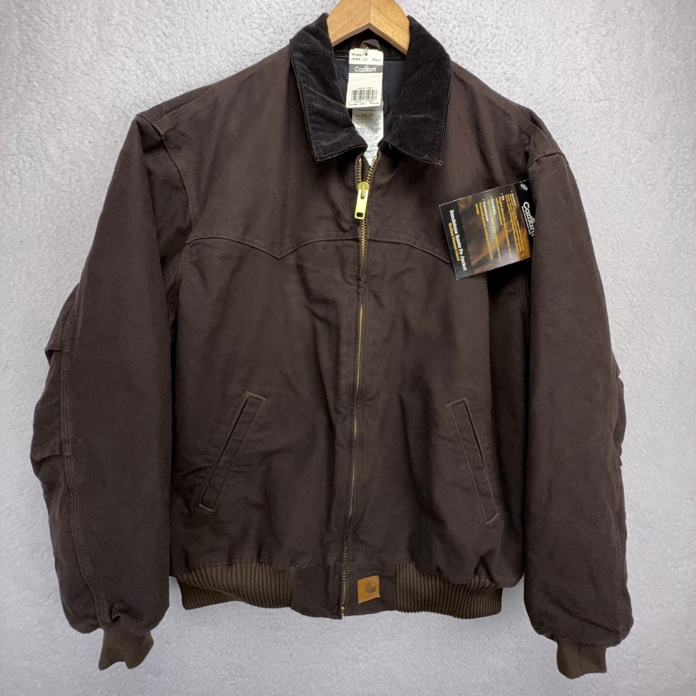 Carhartt Santa Fe Jacket Quilt Lined Mens 2XL J14 DKB Dark Brown NWT NOS